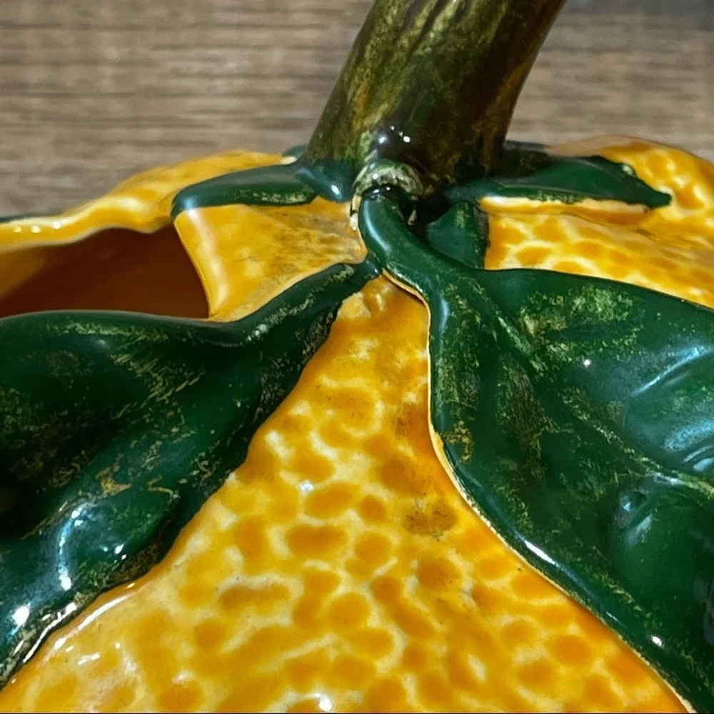 Orange Shaped Pitcher Decorative Water Pitcher Ceramic Glazed‎ Inside Vintage